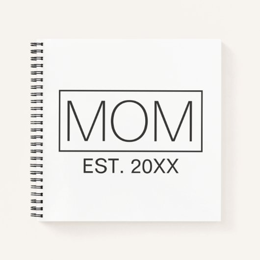Einfache Minimalistische Mama Typografie | Noteboo Notizblock (Vorderseite)