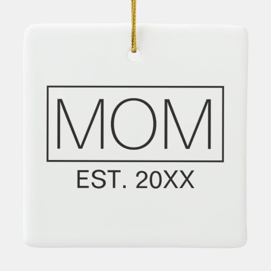 Einfache Minimalistische Mama Typografie | Ornamen Keramikornament (Rückseite)