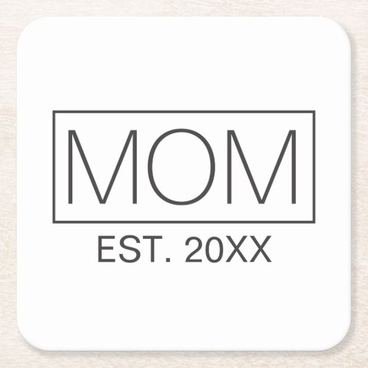 Einfache Minimalistische Mama Typografie| Unterset Rechteckiger Pappuntersetzer (Vorderseite)