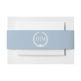 Einfache Minimalistische Mattiert Blue Monogram Einladungsbanderole
