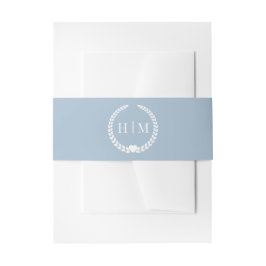 Einfache Minimalistische Mattiert Blue Monogram Einladungsbanderole