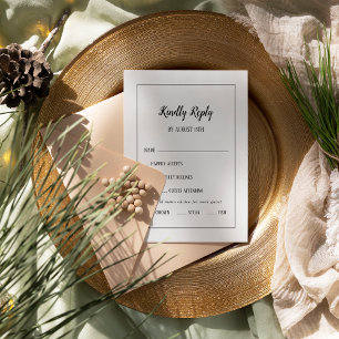 Einfache Minimalistische Menüauswahl Frame RSVP Ka Karte