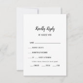 Einfache Minimalistische Menüauswahl RSVP-Karte Ho RSVP Karte (Vorderseite)