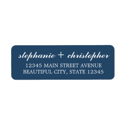 Einfache Minimalistische Midnight Blue Script Typo (Vorne)