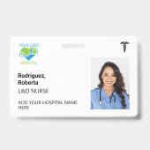 Einfache Minimalistische Mitarbeiter des Krankenha Ausweis (Front)