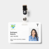Einfache Minimalistische Mitarbeiter des Krankenha Ausweis (Front with Clip)