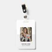 Einfache Minimalistische Mitarbeiter-ID Ausweis (Vorderseite mit Clip)