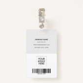 Einfache Minimalistische Mitarbeiter-ID Ausweis (Rückseite mit Klammer)