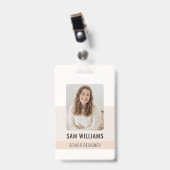 Einfache Minimalistische Mitarbeiterkennung Ausweis (Front with Clip)