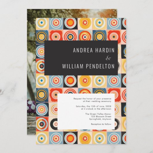 Einfache Minimalistische Mittelalter Moderne Hochz Einladung (Vorne/Hinten)