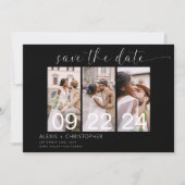 Einfache Minimalistische Moderne 3 Foto Save The Date (Vorderseite)