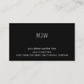 Einfache minimalistische moderne berufliche schlic visitenkarte (Rückseite)