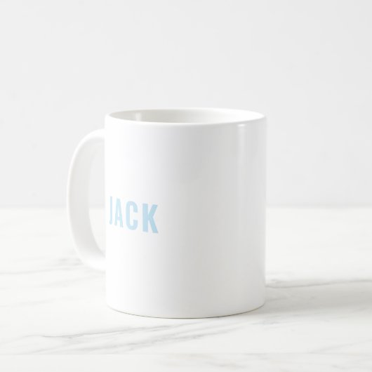 Einfache Minimalistische, moderne Blue Monogram Na Kaffeetasse (Vorderseite Links)