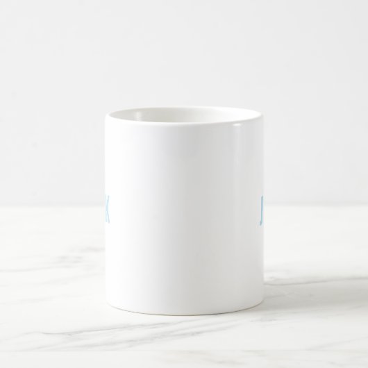 Einfache Minimalistische, moderne Blue Monogram Na Kaffeetasse (Mittel)