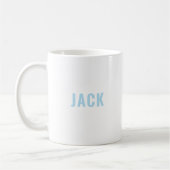 Einfache Minimalistische, moderne Blue Monogram Na Kaffeetasse (Links)