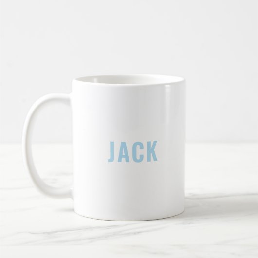 Einfache Minimalistische, moderne Blue Monogram Na Kaffeetasse (Links)