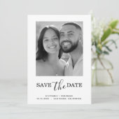 Einfache Minimalistische Moderne Ein Foto Save The Date (Stehend Vorderseite)