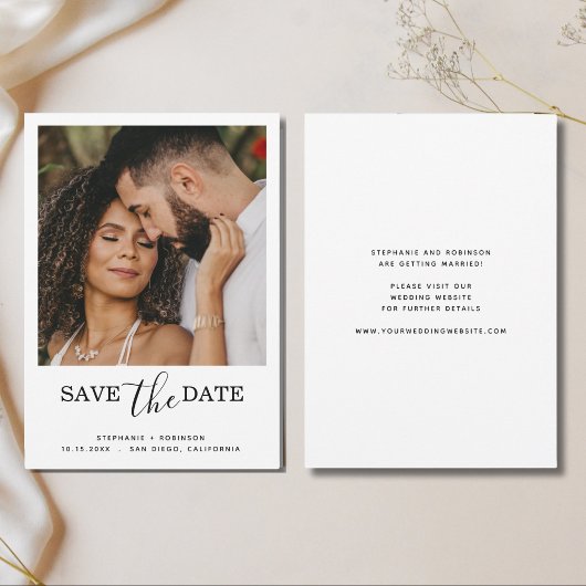 Einfache Minimalistische Moderne Ein Foto Save The Date