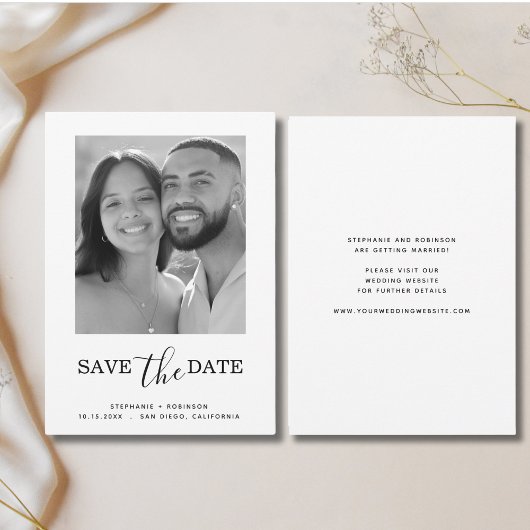 Einfache Minimalistische Moderne Ein Foto Save The Date