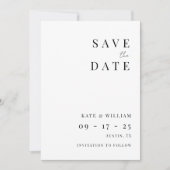 Einfache Minimalistische Moderne Elegante Hochzeit Save The Date (Vorderseite)
