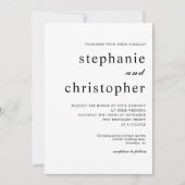 Einfache Minimalistische moderne Foto-Hochzeit Einladung (Vorderseite)