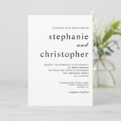 Einfache Minimalistische moderne Foto-Hochzeit Einladung (Stehend Vorderseite)