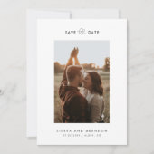 Einfache Minimalistische moderne Foto-Script-Kalli Save The Date (Vorderseite)