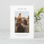 Einfache Minimalistische moderne Foto-Script-Kalli Save The Date (Stehend Vorderseite)