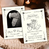 Einfache minimalistische moderne handgezeichnete H Einladung