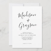 Einfache Minimalistische, moderne Hochzeit mit sau Einladung (Vorderseite)