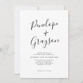 Einfache Minimalistische, moderne Hochzeit mit sau Einladung (Vorderseite)