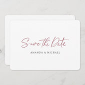 Einfache Minimalistische moderne Hochzeit Save The Date (Vorne/Hinten)