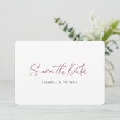 Einfache Minimalistische moderne Hochzeit Save The Date (Stehend Vorderseite)