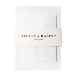 Einfache minimalistische moderne Hochzeitseinladun Einladungsbanderole