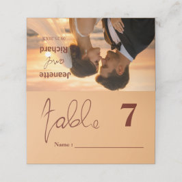 Einfache minimalistische moderne Hochzeitsfotos  Platzkarte