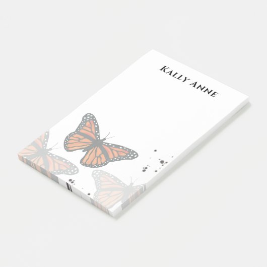 Einfache Minimalistische moderne Monarchschmetterl Post-it Klebezettel (angewinkelt)