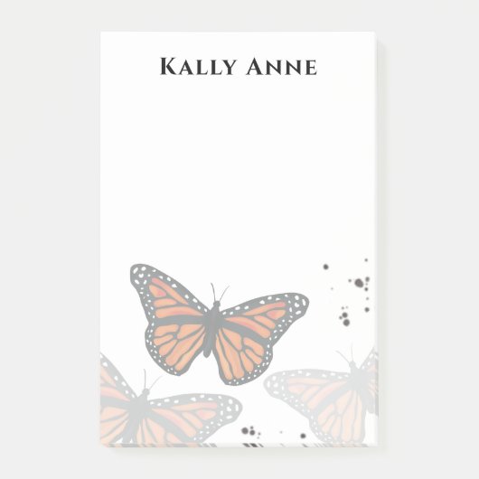 Einfache Minimalistische moderne Monarchschmetterl Post-it Klebezettel (Vorderseite)