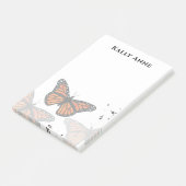 Einfache Minimalistische moderne Monarchschmetterl Post-it Klebezettel (angewinkelt)