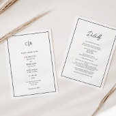 Einfache Minimalistische, moderne Monogramm-Detail Einladung