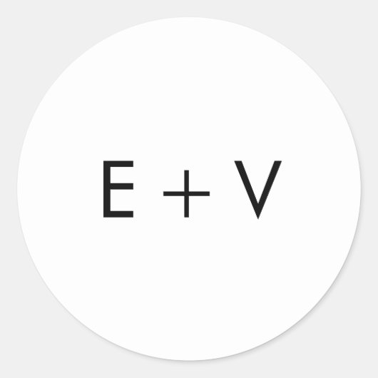 Einfache Minimalistische moderne Monogramm-Hochzei Runder Aufkleber (Vorderseite)