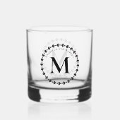 Einfache Minimalistische moderne Monogramm- und Fa Whiskyglas (Rückseite)