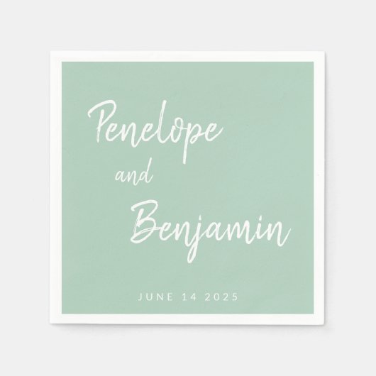 Einfache Minimalistische moderne Pistachio Green W Serviette (Vorderseite)