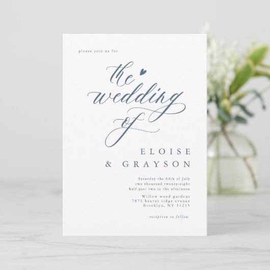 Einfache Minimalistische, moderne, rosafarbene Hoc Einladung (Stehend Vorderseite)