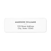 Einfache Minimalistische moderne Rücksendeadresse (Vorne)
