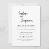 Einfache Minimalistische moderne Schwarz-Weiß-Hoch Einladung (Vorderseite)