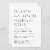 Einfache Minimalistische moderne Schwarz-Weiß-Hoch Einladung (Vorne/Hinten)