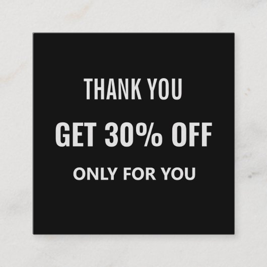 Einfache Minimalistische Moderne Schwarz & Weiß Rabattkarte (Vorderseite)