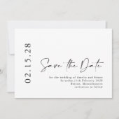 Einfache Minimalistische moderne Script Schriftart Save The Date (Vorderseite)