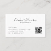 Einfache Minimalistische, moderne Script Schwarz-w Visitenkarte (Rückseite)