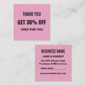 Einfache Minimalistische Moderne Trendschwarz & Pi Rabattkarte (Vorne/Hinten)